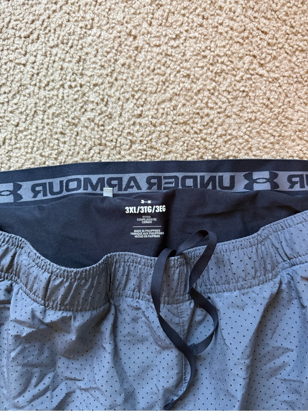 Under Armour men's Gray Jogger Shorts with Black Waistband